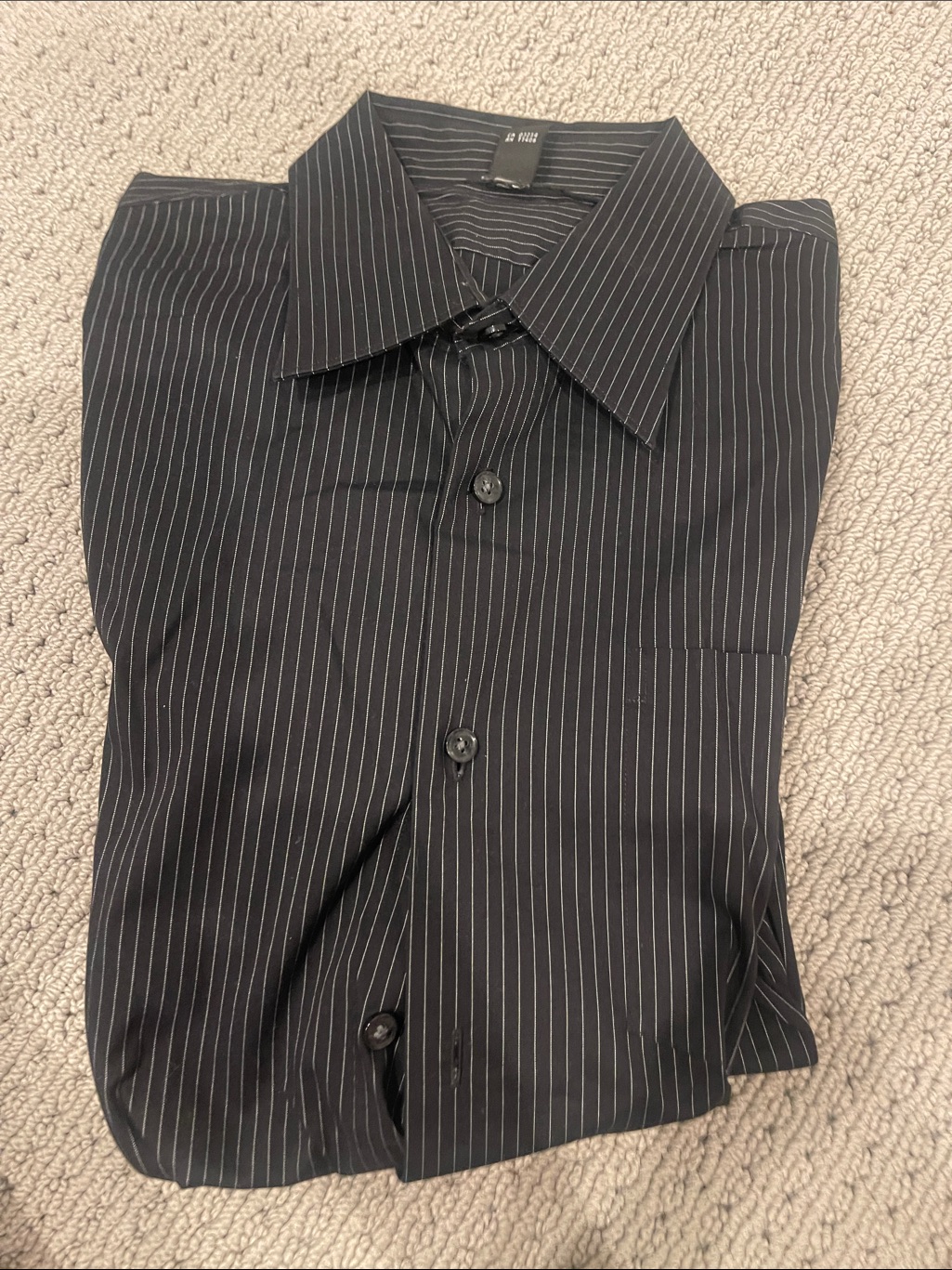 Club Monaco Black Pinstripe Dress Shirt